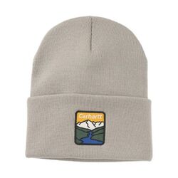 Bonnet de travail &agrave; revers Carhartt RIVER CUFFED BEANIE 107706 - Maille c&ocirc;tel&eacute;e 100 % acrylique Rezé