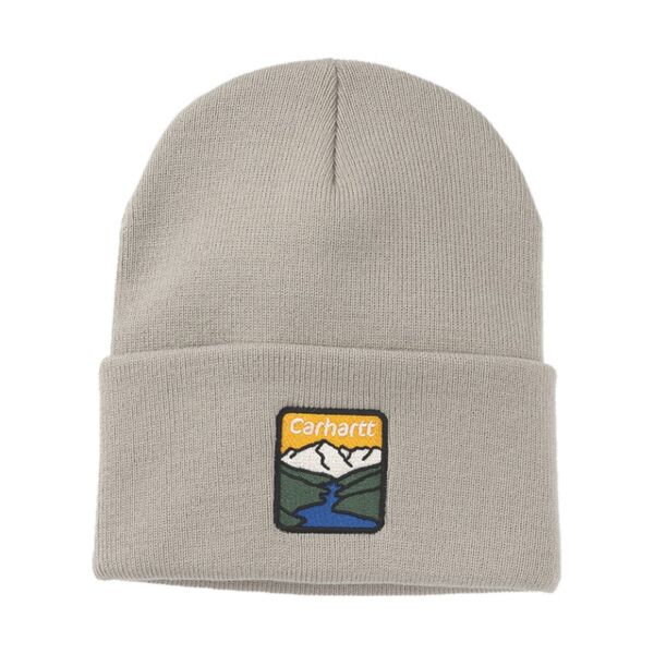 Bonnet de travail &agrave; revers Carhartt RIVER CUFFED BEANIE 107706 - Maille c&ocirc;tel&eacute;e 100 % acrylique