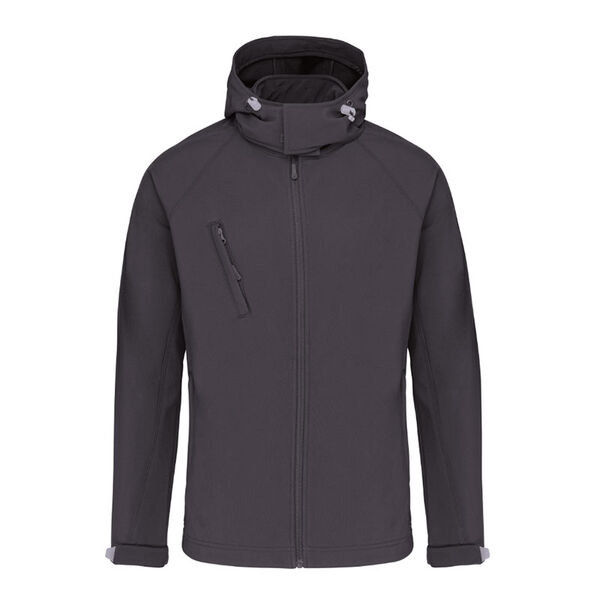 VESTE SOFTSHELL HOMME A CAPUCHE AMOVIBLE R&eacute;f : K413