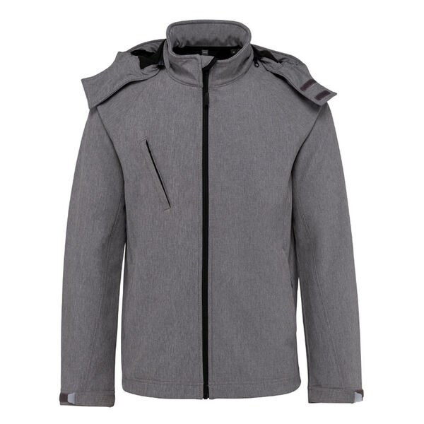 VESTE SOFTSHELL HOMME A CAPUCHE AMOVIBLE R&eacute;f : K413