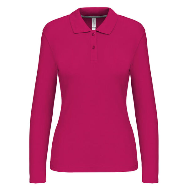 POLO FEMME ML COTON COULEUR R&eacute;f : K244