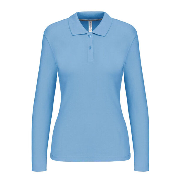 POLO FEMME ML COTON COULEUR R&eacute;f : K244