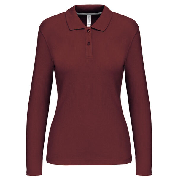 POLO FEMME ML COTON COULEUR R&eacute;f : K244