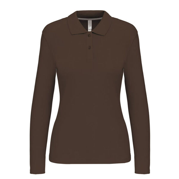 POLO FEMME ML COTON COULEUR R&eacute;f : K244