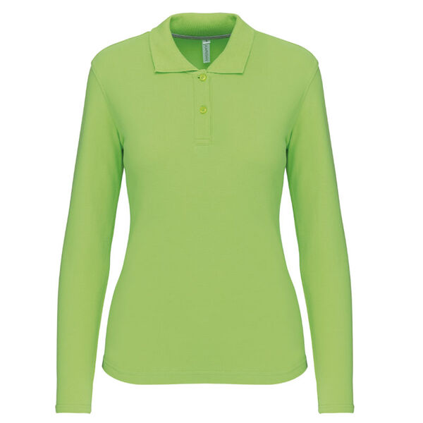 POLO FEMME ML COTON COULEUR R&eacute;f : K244