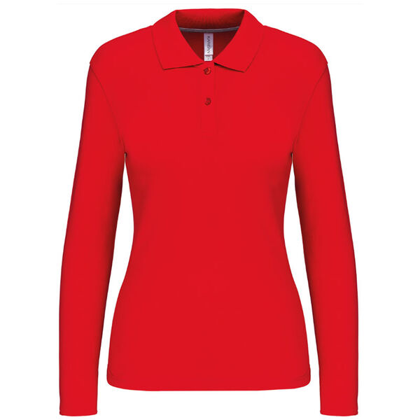 POLO FEMME ML COTON COULEUR R&eacute;f : K244