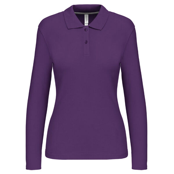 POLO FEMME ML COTON COULEUR R&eacute;f : K244