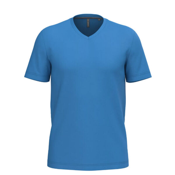 T SHIRT HOMME KARIBAN MC COL V COTON COULEUR R&eacute;f.K357