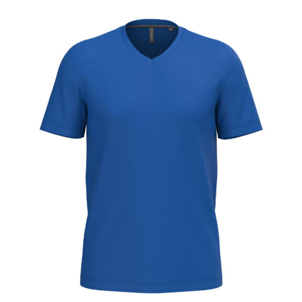 T SHIRT HOMME KARIBAN MC COL V COTON COULEUR R&eacute;f.K357