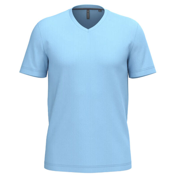 T SHIRT HOMME KARIBAN MC COL V COTON COULEUR R&eacute;f.K357