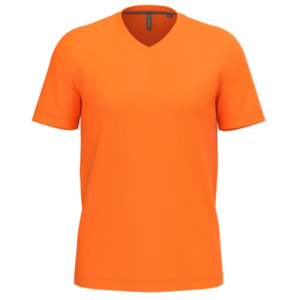 T SHIRT HOMME KARIBAN MC COL V COTON COULEUR R&eacute;f.K357