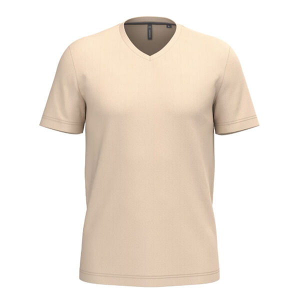 T SHIRT HOMME KARIBAN MC COL V COTON COULEUR R&eacute;f.K357