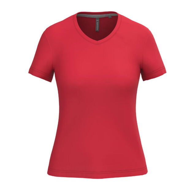 T SHIRT FEM.KARIBAN AJUSTE MC COL V COTON R&eacute;f.K381