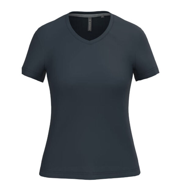 T SHIRT FEM.KARIBAN AJUSTE MC COL V COTON R&eacute;f.K381