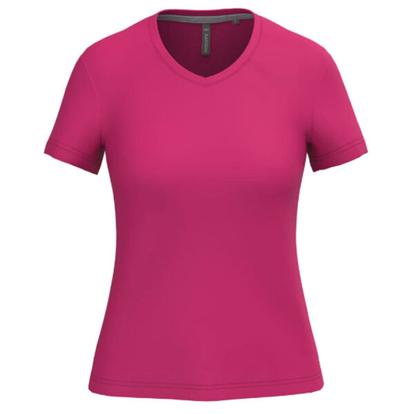 T SHIRT FEM.KARIBAN AJUSTE MC COL V COTON R&eacute;f.K381