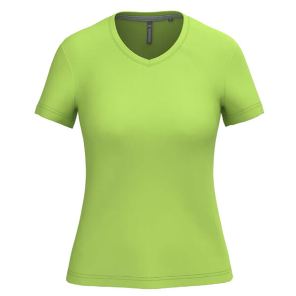 T SHIRT FEM.KARIBAN AJUSTE MC COL V COTON R&eacute;f.K381